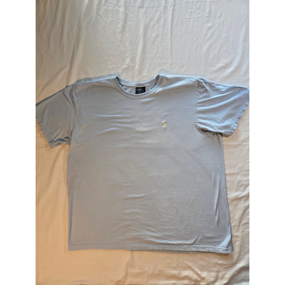 Polo Ralph Lauren Mens XL LightBlue Short Sleeve Cotton T-Shirt Yellow Pony Logo